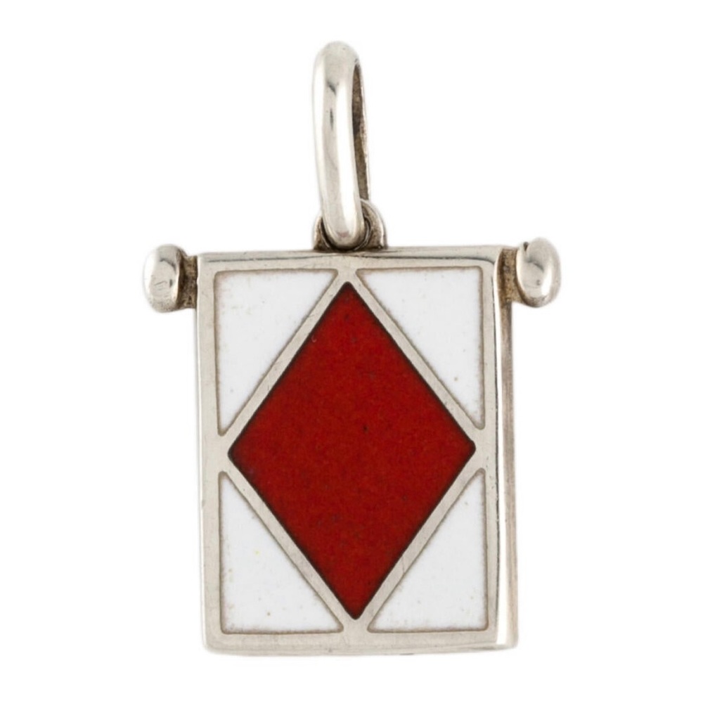 VINTAGE TIFFANY Enamel Boating Signal Flag Charm